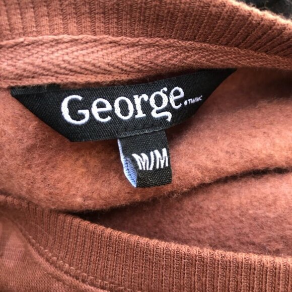 SALMON COLOUR LEOPARD PRINT Crew Neck Sweatshirt GEORGE Size Medium - Picture 2 of 3